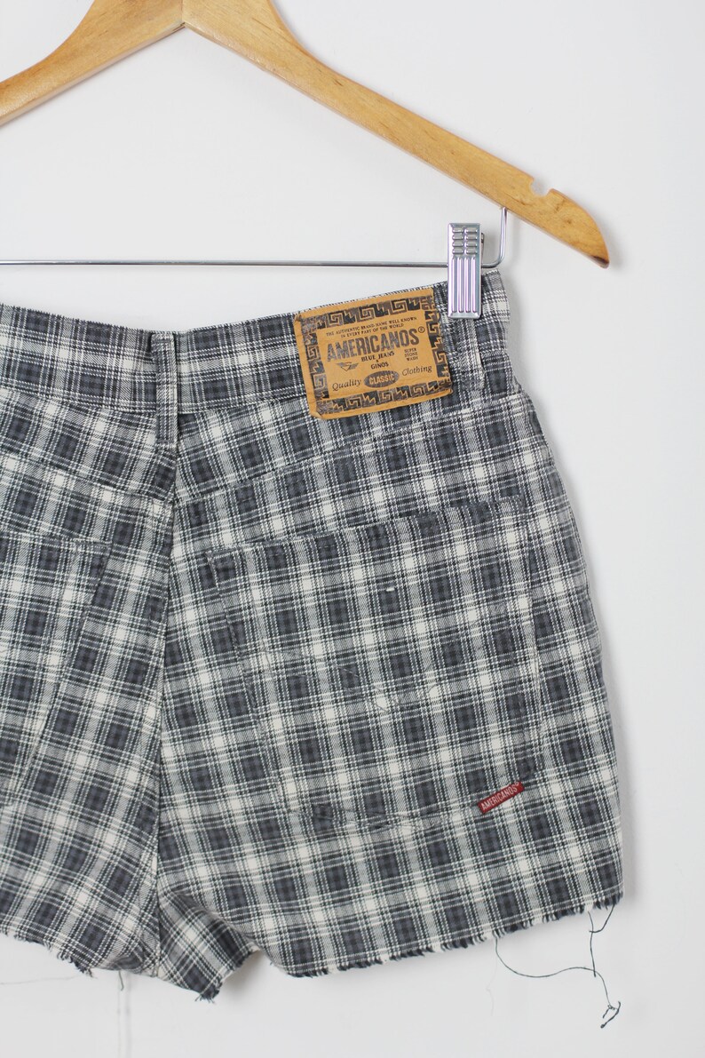 1990's Checkered Shorts With High Rise Vintage Booty Etsy