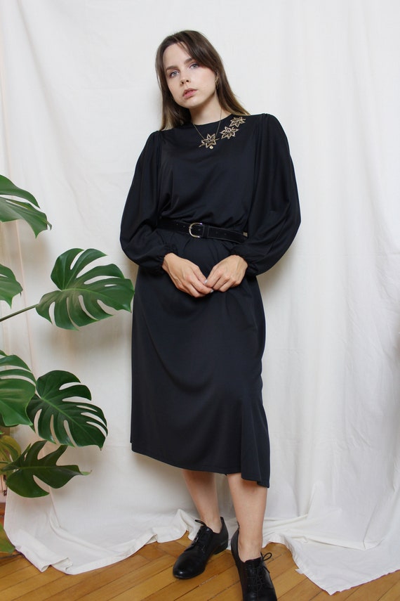70's/80's Black embroidered dress, Vintage blouso… - image 9