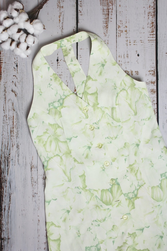 green emerald velvet dress Satin Floral Cowl Neck Halter Dress main image 1
