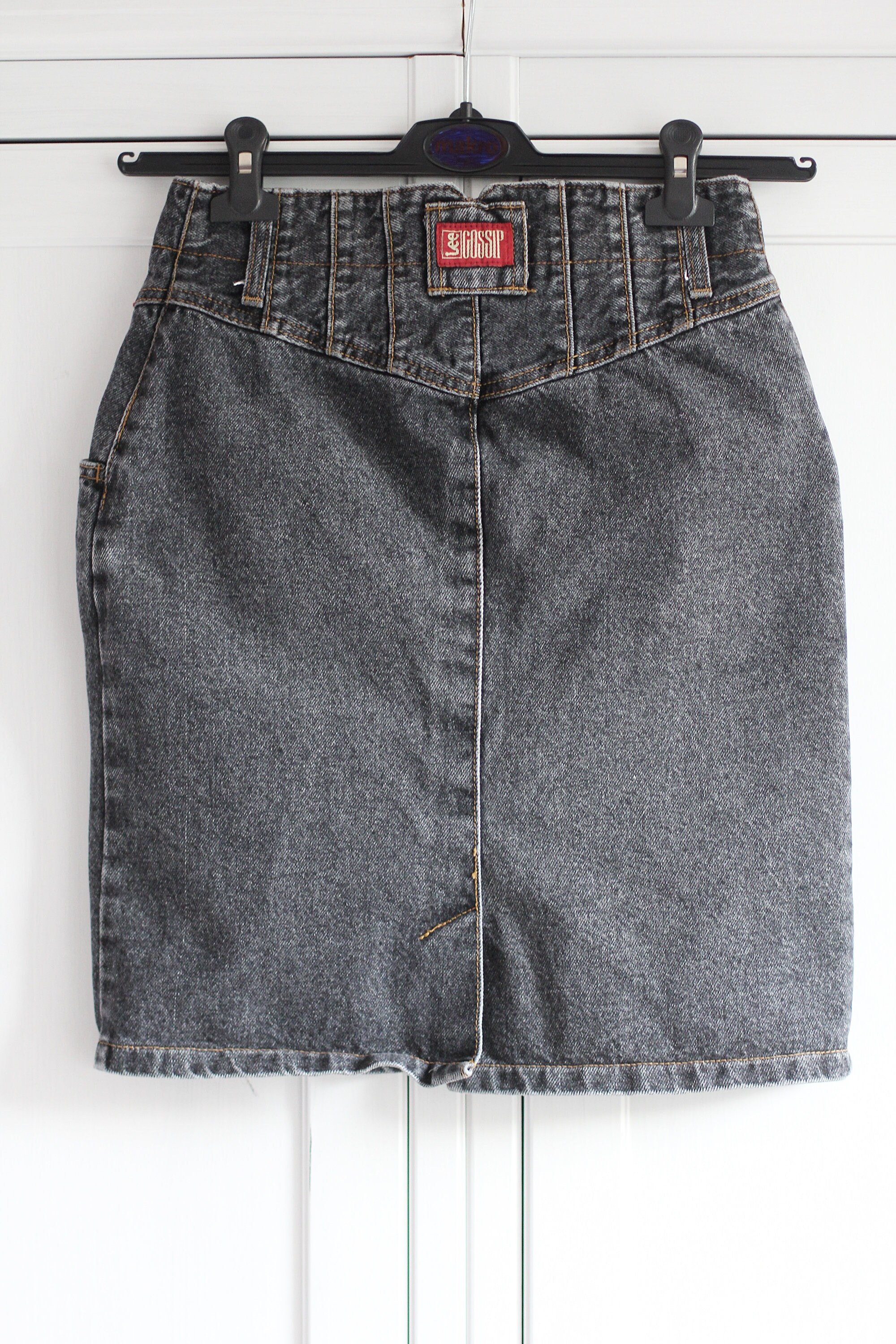 Ladies black cheap denim skirt