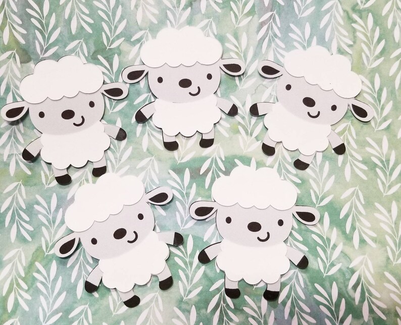 12 Sheep Cupcake Toppers