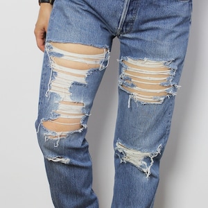 LEVI'S 501 jeans with rips and holes, Size 29 image 1