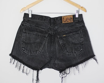 LEE black shorts, Acid wash denim cut offs * Size Large 32 W32