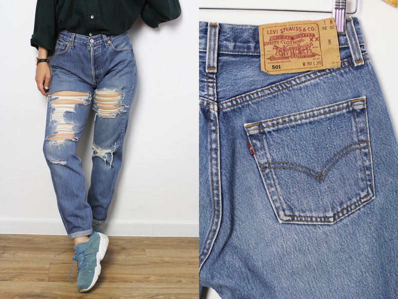 LEVI'S 501 jeans with rips and holes, Size 29 image 7