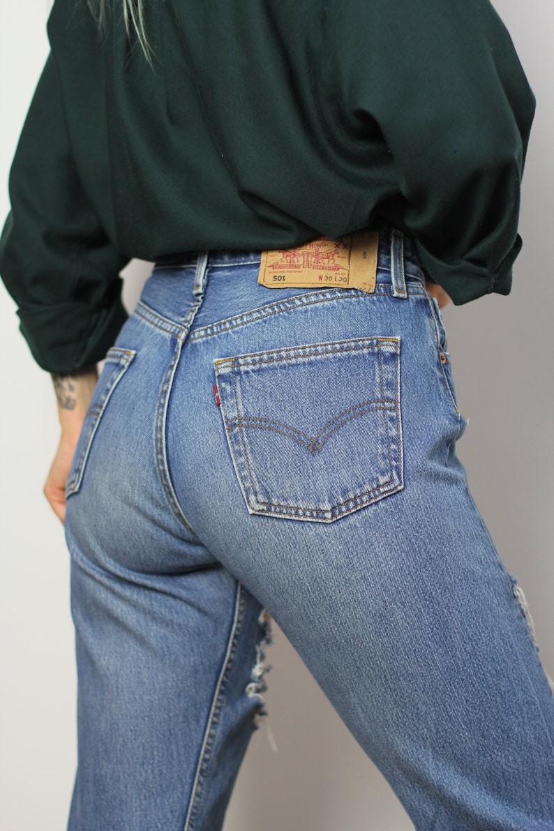 LEVI'S 501 jeans with rips and holes, Size 29 image 3