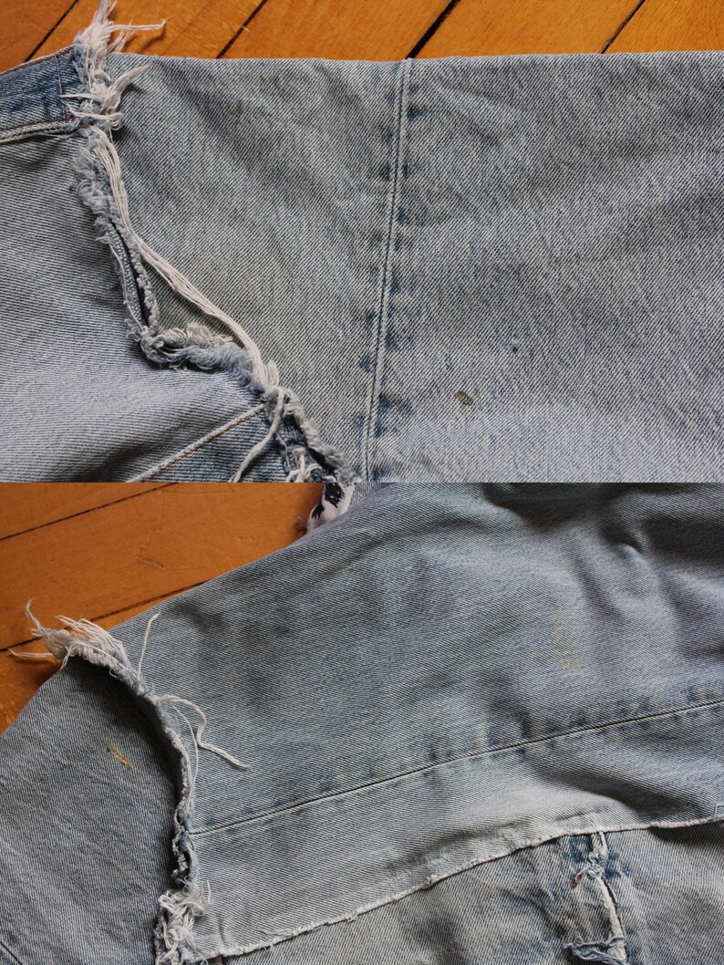 Upcycled denim jacket made of preloved Levi's jeans, Remade jean jacket image 10