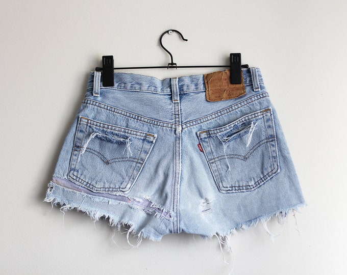 Vintage LEVI'S 501 Denim Shorts With Rips Blue Vintage Cut Offs for ...