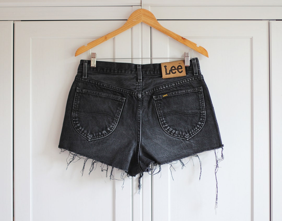 LEE Black Shorts With High Rise Size Large 34 W34 Etsy
