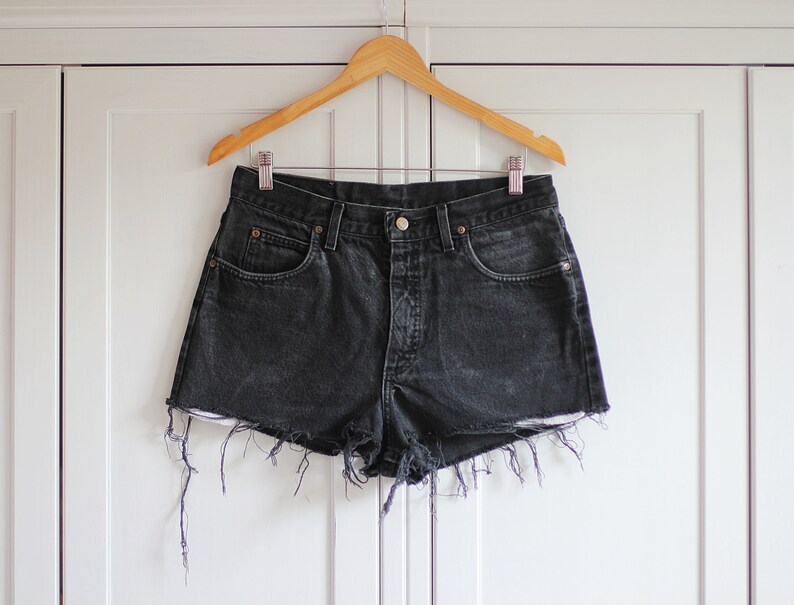 LEE Black Shorts With High Rise Size Large 34 W34 Etsy