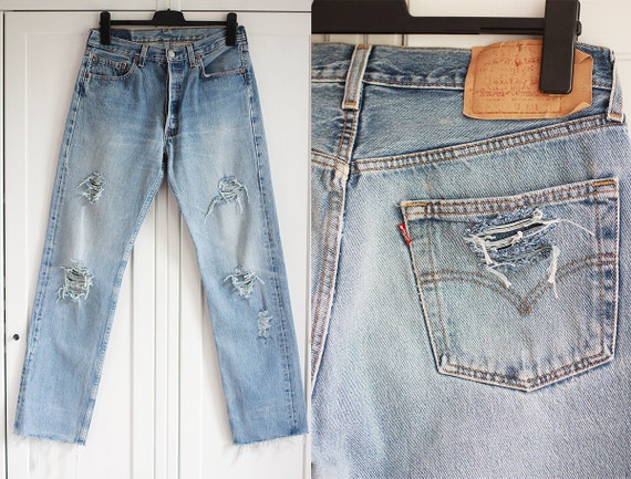 vintage destroyed jeans