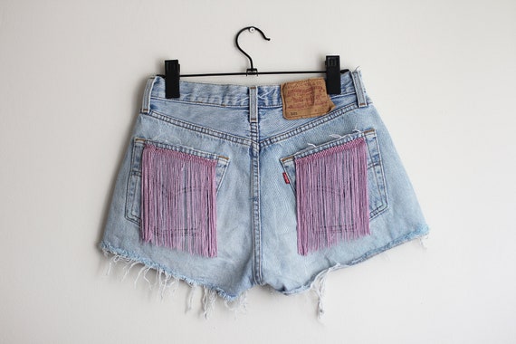 fringe cut off shorts