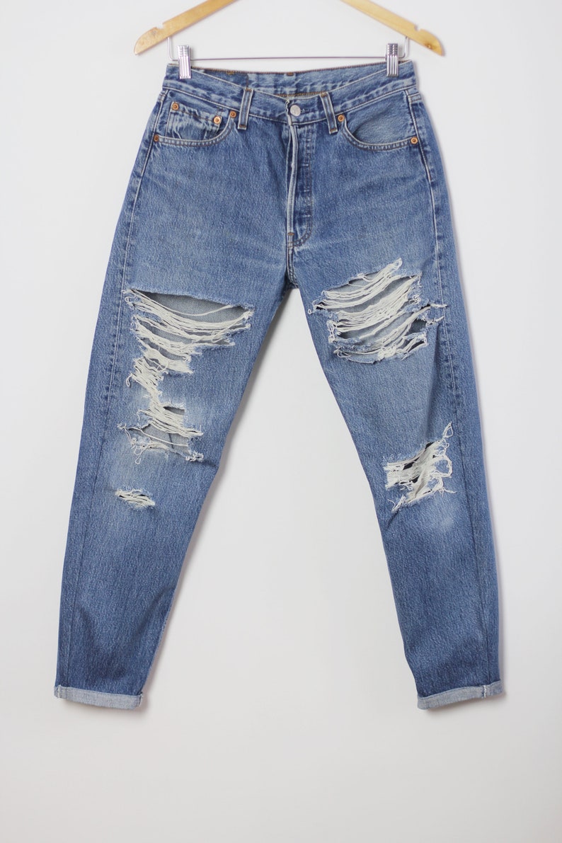 LEVI'S 501 jeans with rips and holes, Size 29 image 6