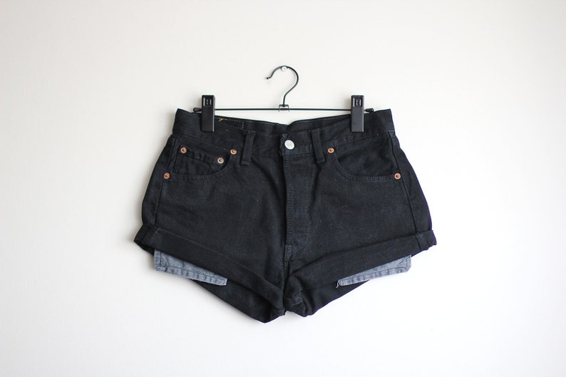 black cut shorts