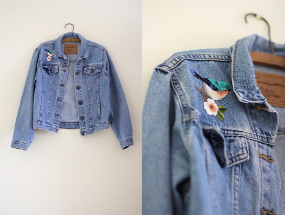 levi's floral denim jacket