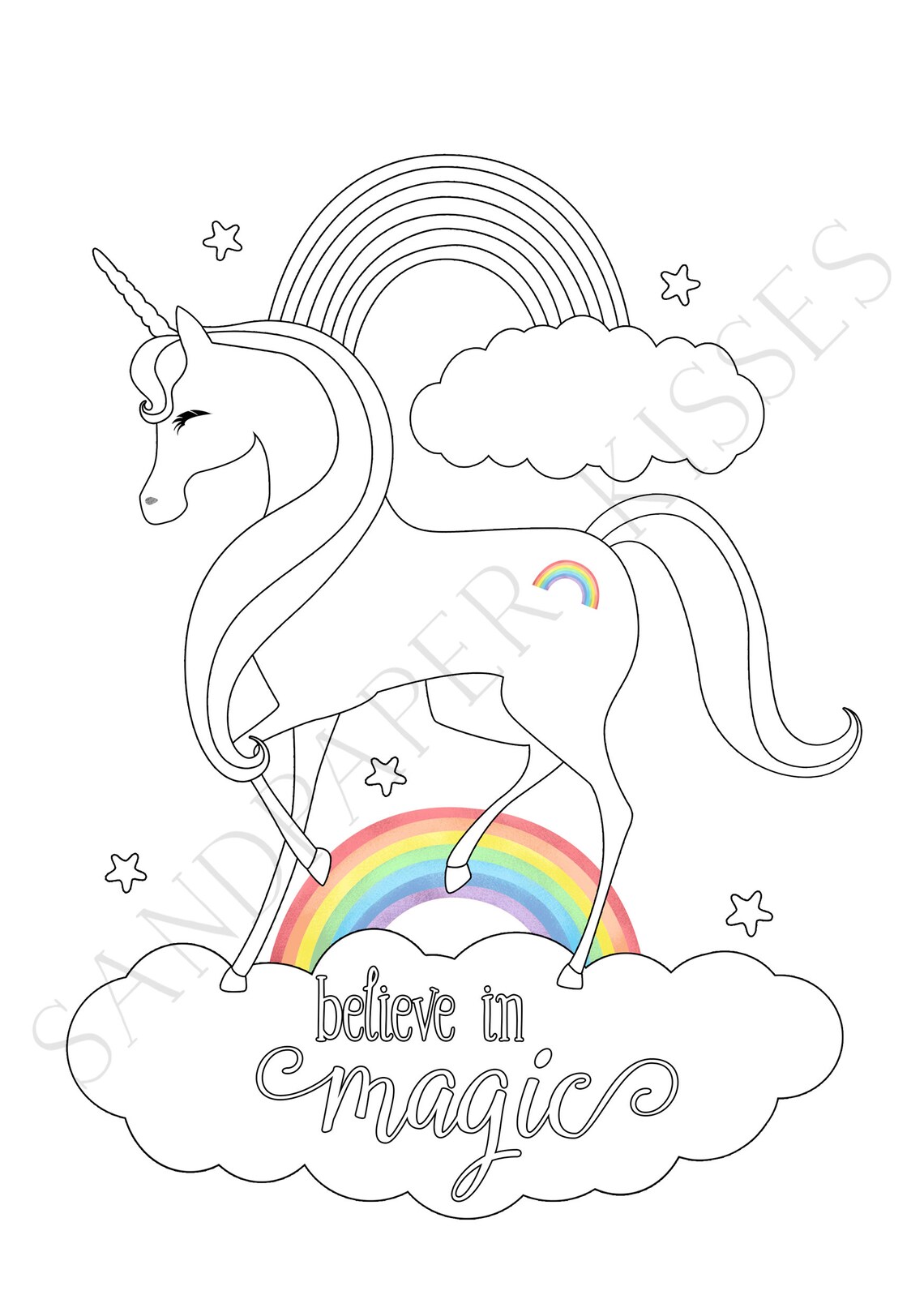 Feuilles de coloriage de la licorne et de la sirène pages de  Etsy