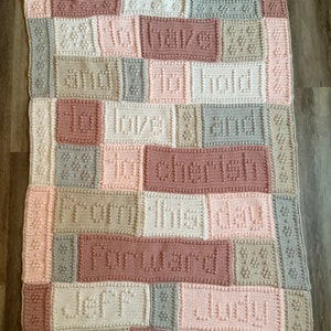 Personalized Wedding Vows To Have And To Hold Crochet Blanket Perfect Thoughtful Wedding or Bridal Gift for the Newlyweds!