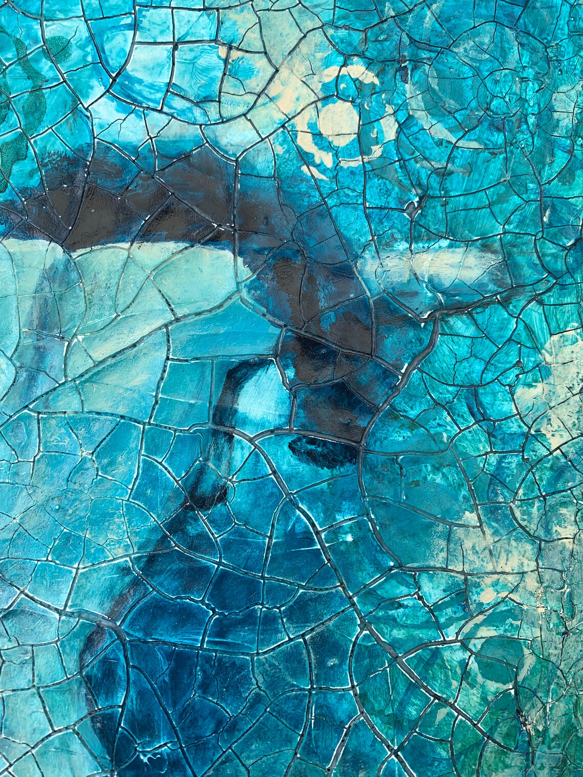 Crackle Painting Crackle Art Mixed media painting Abstract Etsy