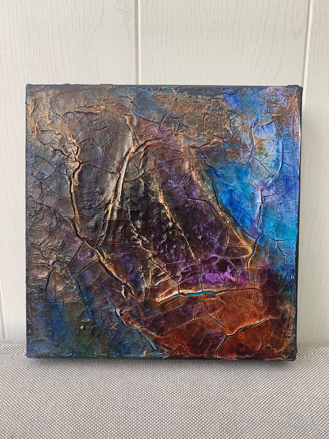 Crackle Painting Crackle Art Mixed Media Painting Abstract Etsy