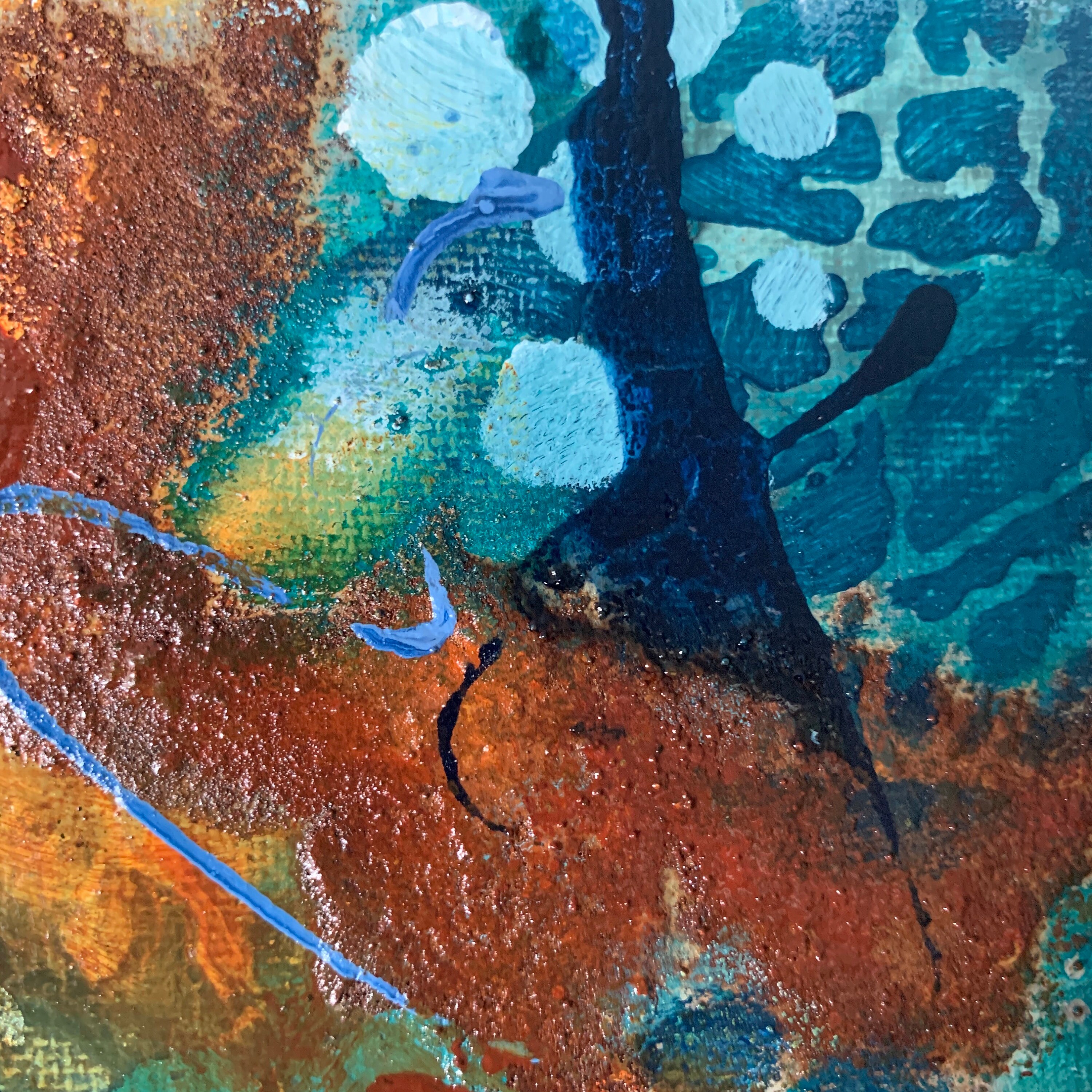 Mixed Media Kunst Rost Kunst echte abstrakte Kunst kleine Etsy