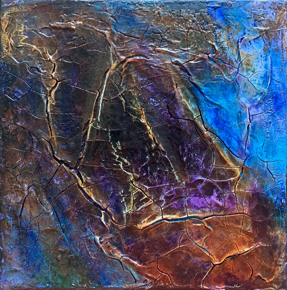 Crackle Painting Crackle Art Mixed Media Painting Abstract Etsy UK