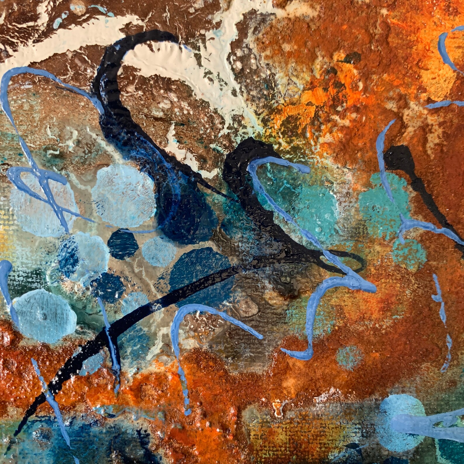 Mixed Media Kunst Rost Kunst echte abstrakte Kunst kleine Etsy