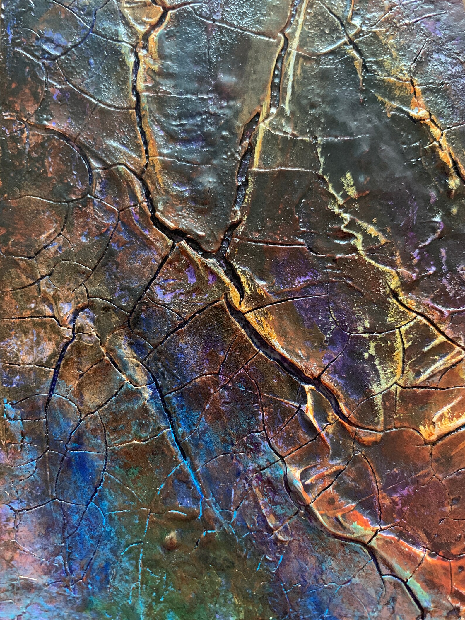 Crackle Painting Crackle Art Mixed Media Painting Abstract Etsy UK