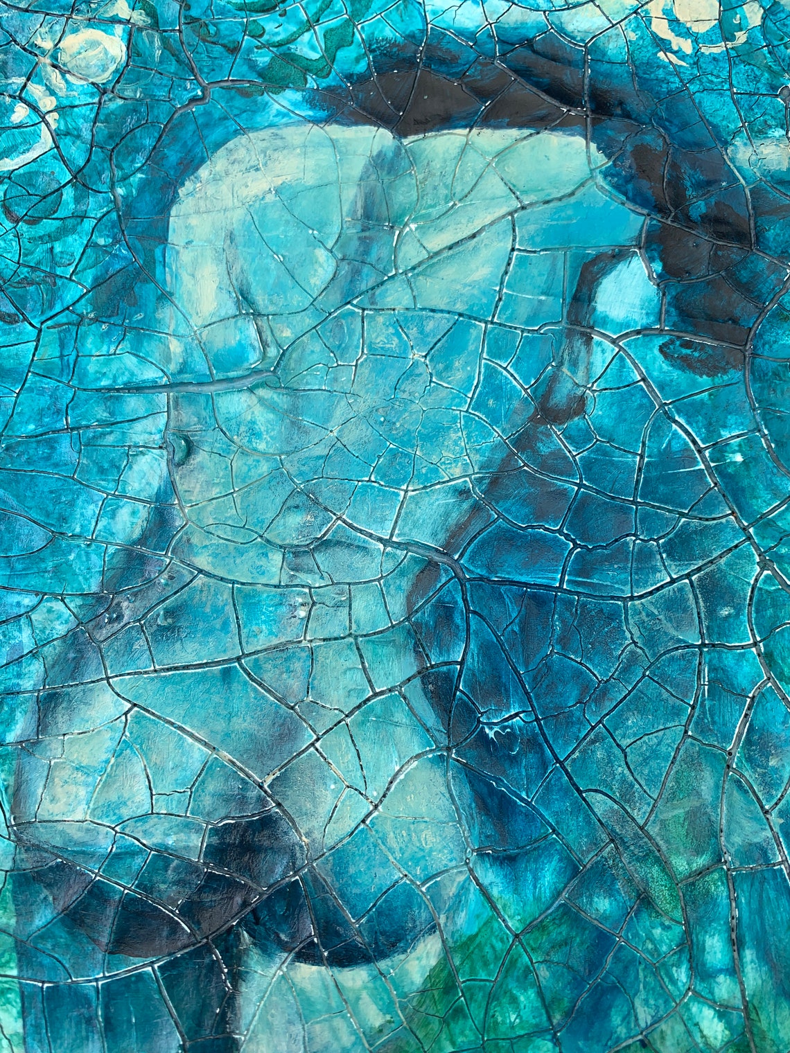 Crackle Painting Crackle Art Mixed media painting Abstract Etsy