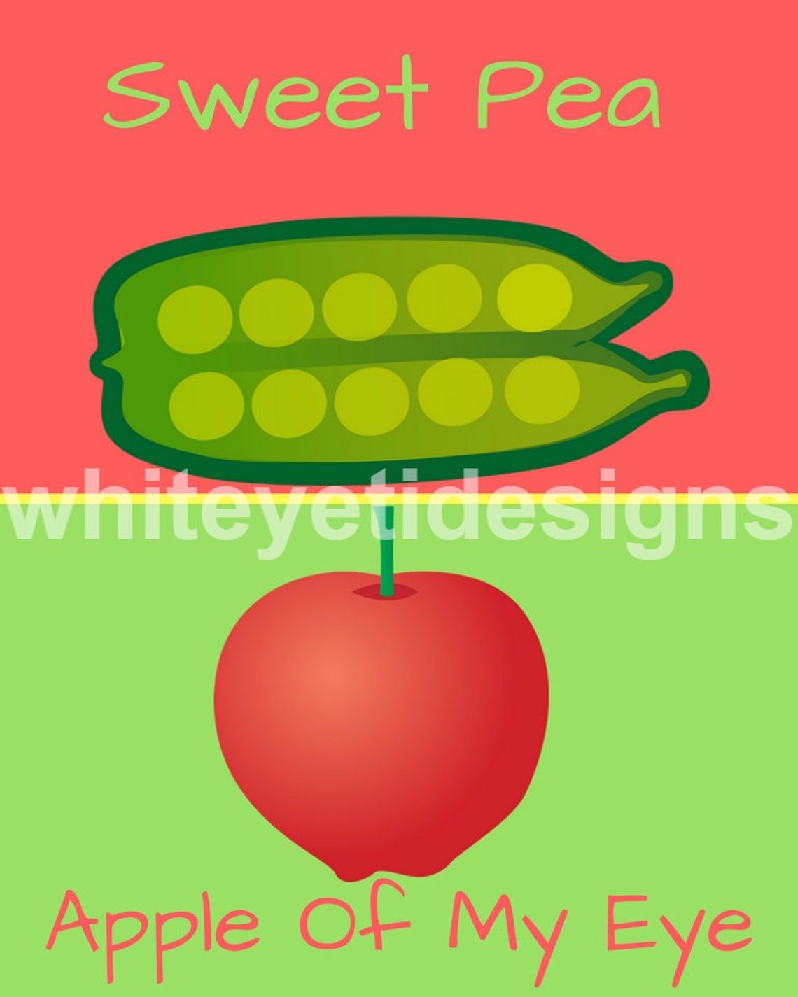 Sweet Pea Apple of My Eye Quote Print Etsy