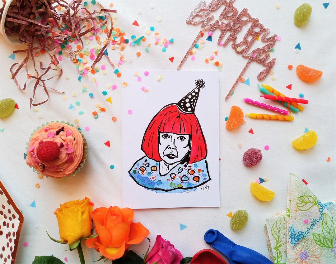 Yayoi Kusama 'party Artist' Luxury Birthday Card Etsy