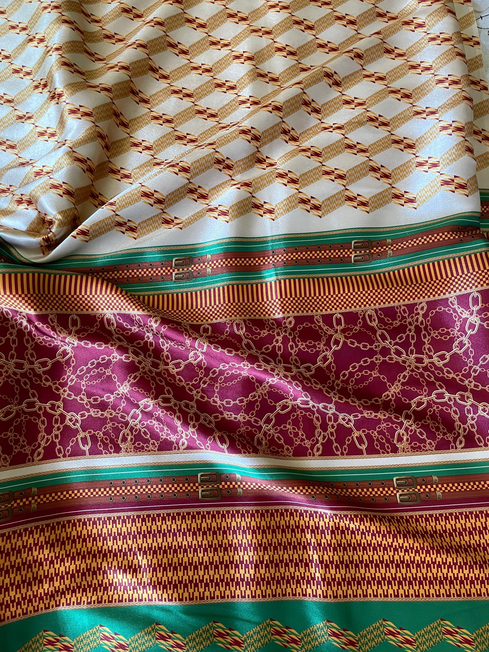 Kenya cubes Print Satin fabric by Firabella A modern twist to Etsy