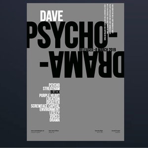 Original Dave Grime Print / Psychodrama / London Grime Print / Archival Artwork / Santan / Glastonbury / Banksy