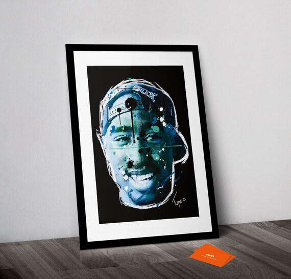 2Pac Graffiti Print / Digital Art / Tupac Print / Framed or | Etsy
