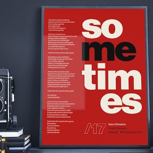 Gerry Cinnamon Poster Art Print / Artwork / Matte Archival Art Print / Sometimes Lyrics / SWISS / The Bonny / Erratic Cinematic