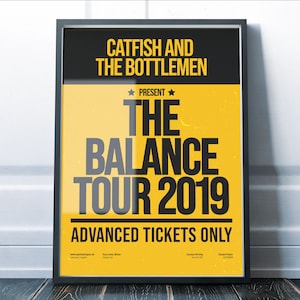 Catfish and The Bottlemen Print / Artwork / The Balance World Tour Poster / Indie Music Poster / Cocoon / Swiss Poster Art / Modernist Print