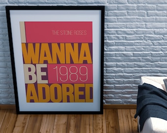Lámina artística de "I Wanna Be Adored" de The Stone Roses: póster de música indie