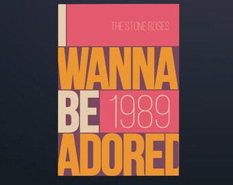 Lámina artística de "I Wanna Be Adored" de The Stone Roses: póster de música indie