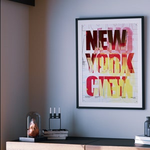 New York Grunge Poster Art Print / Digital Art / NYC / Archival Artwork / Big Apple / Street Art / Graffiti / Tourist Poster / Skyline