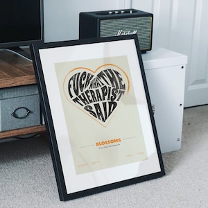 Blossoms Poster Print / Foolish Loving Spaces Poster / Blossoms Artwork / Zwarte houten doos Frame / Indie Music Poster / Grunge / The Keeper