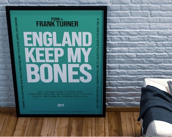 Frank Turner 'England Keep My Bones' Art Print: Punk Rock Poster