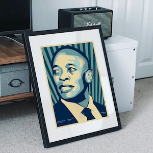 Dr Dre Poster Print / Aftermath Poster / Hip-Hop Artwork / Wooden Box Frame / Retro Music Poster / Grunge / Compton / Snoop / Street Art