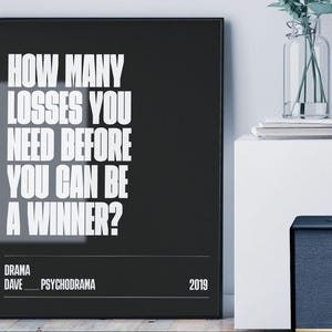 DAVE  Psychodrama Grunge Typography Print | Raygun-Inspired Wall Art | UK Rap Music Poster | Urban Home Decor Gift