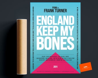 Frank Turner 'England Keep My Bones' Art Print - Punk Rock Poster