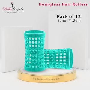 Hourglass All Hair Types Unisex Rollers- Aqua Hgr 32Mm|1.26In – Pack Of 12