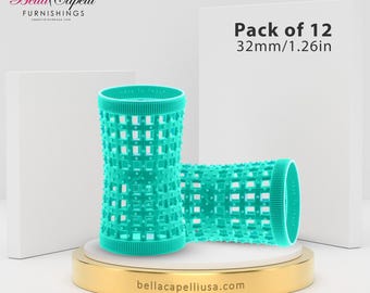 Bobes unissex Hourglass para todos os tipos de cabelo - Aqua Hgr 32 mm | 1,26 pol. - Pacote com 12 unidades