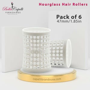 Hourglass All Hair Types Unisex Rollers- White Hgr 47Mm|1.85In – Pack Of 6