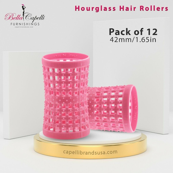 Large Hourglass Rollers – Pink 42mm |1.65in (Pack of 12)