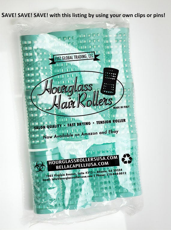 Green Hourglass Natural Hair Rollers 32mm 1 26in Pack Of 12 Etsy