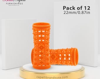 Bobes de cabelo unissex Hourglass para todos os tipos de cabelo - Laranja 22 mm | 0,87 pol. - Pacote com 12 unidades