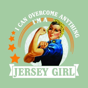 JERSEY GIRl PNG, custom designs for t-shirts. with the energetic words of a girl