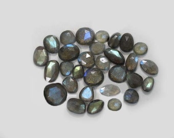 AAA Labradorite Free Size Uneven Shape Rose Cut Slices Natural Labradorite Uneven Rose Cut Polki Loose Gemstone For Making Jewellery